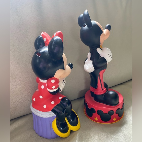 Vintage Disney Parks Mickey & Mini Mouse Tuxedo Coin Piggy Bank With 11" Rare EC - Picture 6 of 6
